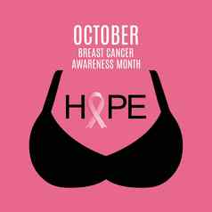乳房癌症意识月粉红色的丝带背景向量插图