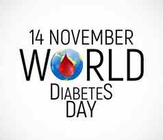 11月世界糖尿病一天意识背景向量illutration