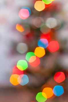 模糊的圣诞节灯美丽的散景圣诞节一年背景问候卡广告横幅