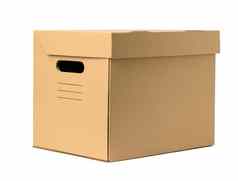 棕色（的）波纹纸盒子成员文档白色背景容器移动