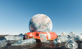 <strong>地球</strong>救生圈海洋包围塑料瓶