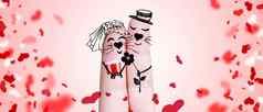 快乐手指夫妇爱庆祝情人节一天插图
