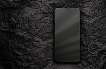 <strong>简约背景黑色</strong>的移动电话智能手机模型应用程序模板品牌市场营销设计