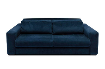 现代黑暗蓝色的沙发<strong>简约沙发</strong>上孤立的白色背景