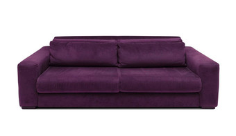 现代黑暗紫色的沙发<strong>简约沙发</strong>上孤立的白色背景