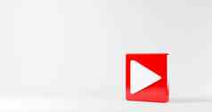红色的玩按钮视频图标社会媒体标志球员象征标志