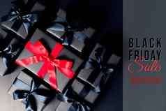 黑色的星期五出售黑色的礼物盒子在线购物