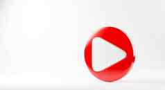红色的玩按钮视频图标社会媒体标志球员象征标志