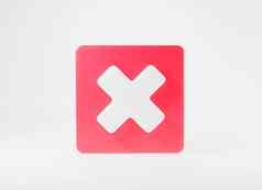 红色的交叉马克符号图标元素象征形状按钮正确的标志广场批准
