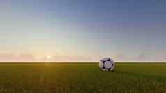 足球球日落日出体育运动概念渲染