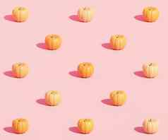 南瓜模式粉红色的背景广告秋天假期销售渲染