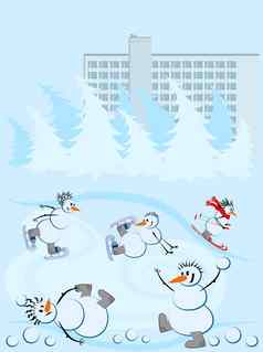 雪人冬天体育
