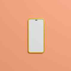 智能手机空白屏幕粉红色的背景插图