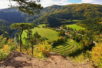 美丽的秋天景观自然色彩斑斓的背景色彩斑斓的秋天大气自然捷克共和国欧洲