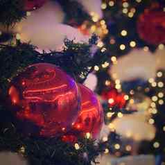 圣诞节一年假期背景冬天季节圣诞节问候卡饰品灯树