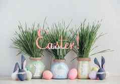 可爱的有创意的照片复活节鸡蛋鸡蛋复活节兔子