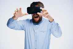 男人。经理技术眼镜虚拟现实娱乐