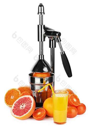 机械师榨汁机柑橘类水果孤立的白色