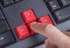 手指推箭头按钮键盘电脑