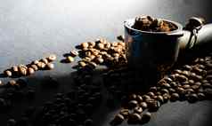 咖啡豆子咖啡角背景咖啡豆子