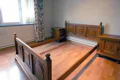 古董木床上框架古董设计木床上卧室