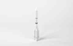 模型火箭白色背景呈现