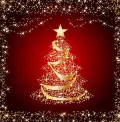 闪闪发光的金圣诞节树