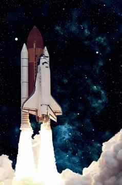 火箭发射火箭烟苍蝇空间空间航天飞机宇宙飞船开始任务元素图像有家具的美国国家航空航天局