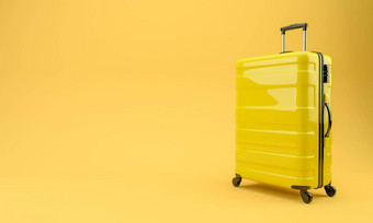 黄色的<strong>旅</strong>行手提箱黄色的背景