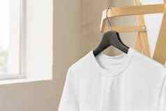 平原白色棉花t恤悬挂器设计