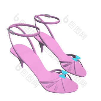 粉红色的斯蒂尔托高跟鞋高高跟鞋鞋子脚踝带的客人