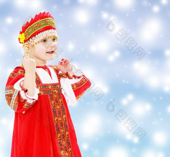 女孩俄罗斯国家服装