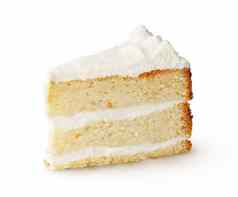一块白色饼干蛋糕孤立的白色背景