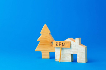 木房子模型租金标签标志