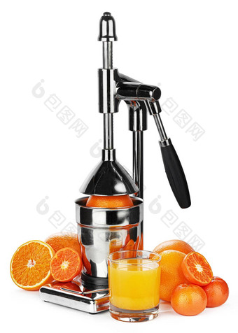 机械师<strong>榨汁</strong>机柑橘类水果孤立的白色