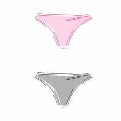 简单的内裤对象向量粉红色的颜色女裤标志摘要图标时尚