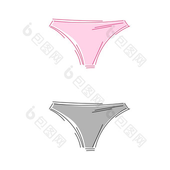 简单的内裤对象向量粉红色的颜色女裤标志摘要图标时尚