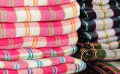 彩色的纺织传统的南东亚洲泰国