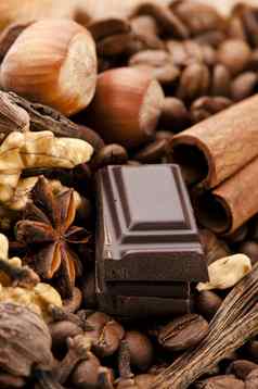 巧克力咖啡豆子香料坚果