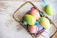 复活节卡概念及鸡蛋