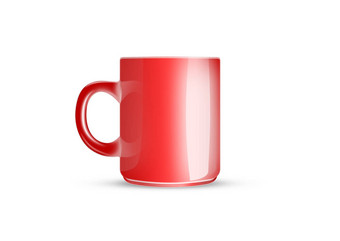 茶杯子红色的孤立的白色背景