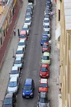 小街不错的城市很多停汽车法国近似法