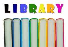 行色彩斑斓的书的刺图书馆概念