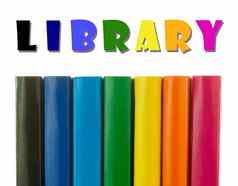 行色彩斑斓的书的刺图书馆概念