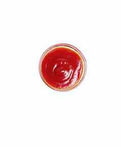 番茄酱汁玻璃碗