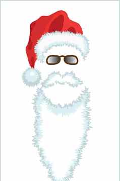 红色的圣诞老人老人他胡子眼镜
