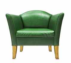 昂贵的绿色皮革扶手椅