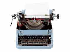复古的发现了蓝色的打字机