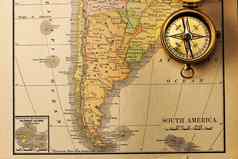 古董指南针19世纪地图