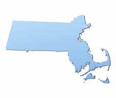 麻萨诸塞州美国地图
